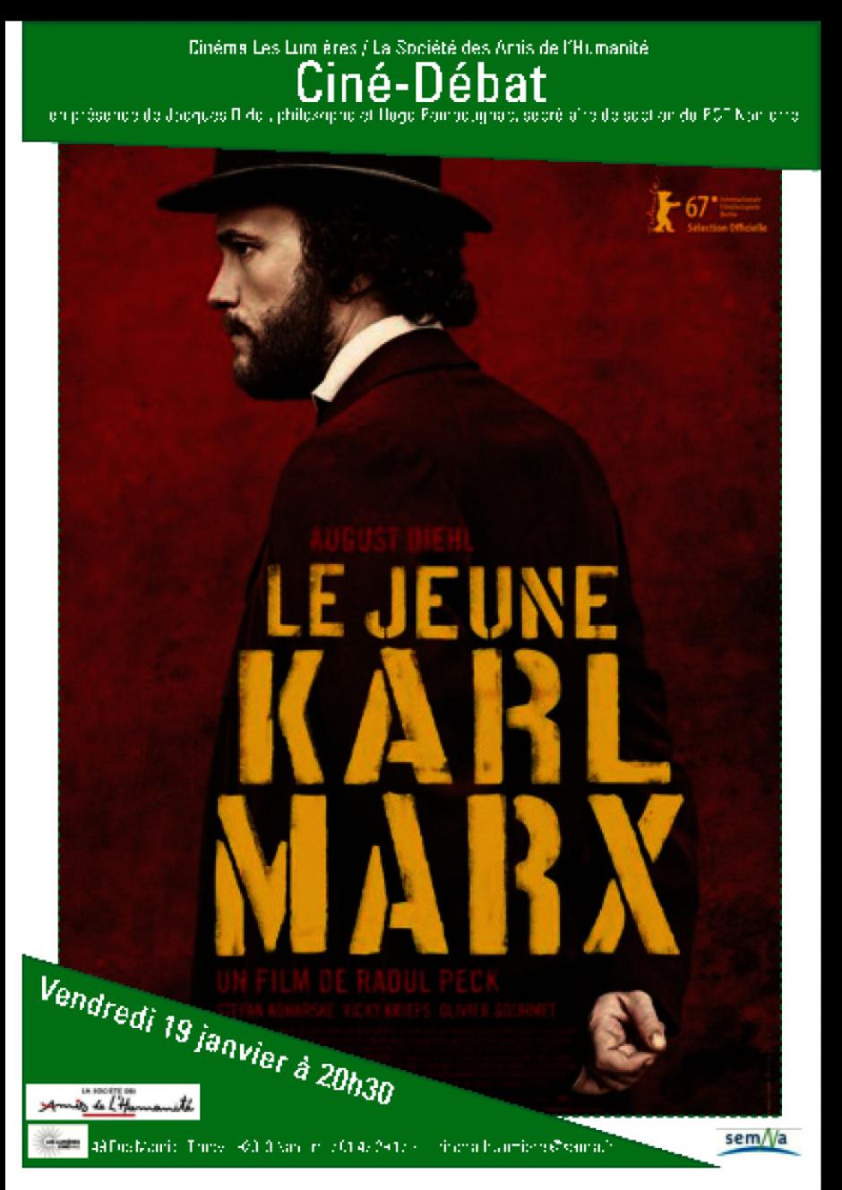 Le jeune Karl Marx au cinéma les Lumières le vendredi 19 janvier